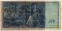 Банкнота 100 марок 1910 года Германия