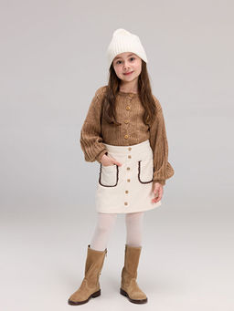 K?z ?ocuk ?ort Etek ve K?lotlu ?orap 2li