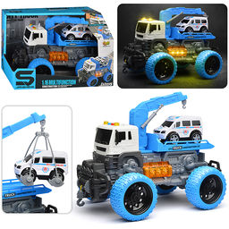 Машина "Эвакуатор" 1:16 (свет, звук) в коробке (цвет зеленый)