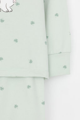 К 1581/зеленая пастель,мини клевер пижама