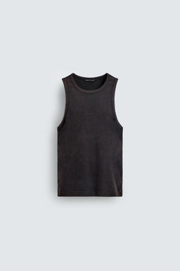CAMISETA TANK RIB LAVADO / Marr?n oscuro - Zara фото 8