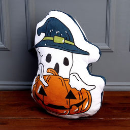 Мягкая игрушка Привидение с тыквой, цвет белый