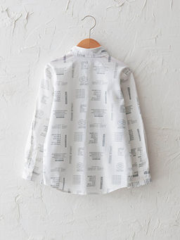 Desenli Uzun Kollu Erkek ?ocuk Poplin G?mlek - Waikiki фото 2