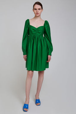 Хлопковое зеленое платье