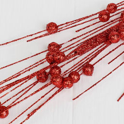 Цена за 10 шт. Декор блеск Шарик мелкий, h=80 см, (в упаковке 1 цвет) МИКС