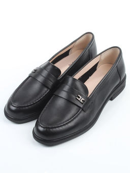 03-DEB17-1 BLACK Лоферы женские (натуральная кожа)