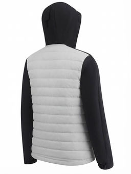 Куртка мужская гибридная стёганая с капюшоном с графеновой подкладкой бежевого цвета 9627_1B