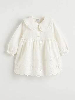 Bebe Yaka Brodeli K?z Bebek Elbise