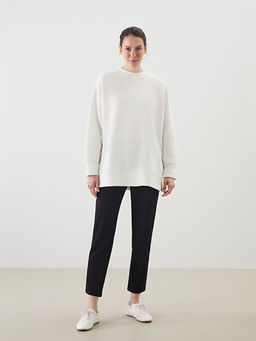 Bisiklet Yaka Oversize Kad?n Sweatshirt Tunik