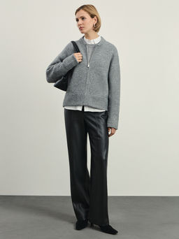 Брюки из искусственной кожи прямого кроя / Zarina  фото 6