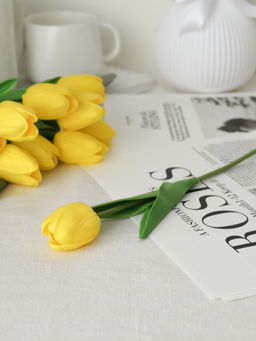 Цветок искусственный Тюльпан 30 см желтые / 1205 /уп 10/200/1200/ латэкс