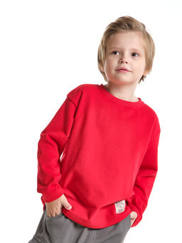 Толстовка для мальчика с шевроном 22-1124 темно-серый меланж - Mini maxi фото 20