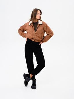 Ботинки 305.927bl.Вакса черная+черная замша/байка