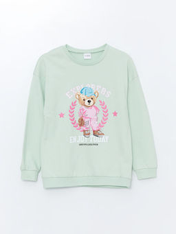 Bisiklet Yaka Bask?l? K?z ?ocuk Pijama ?st