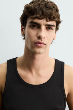 CAMISETA TANK RIB B?SICA / Negro - Zara фото 5