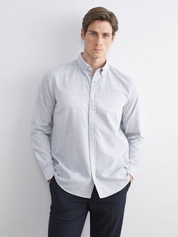 Regular Fit Uzun Kollu ?izgili Erkek G?mlek