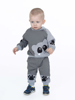 Костюм детский серыймеланж панда