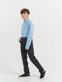 Рубашка трикотажная Голубая на кнопках 7+ - Bungly фото 9