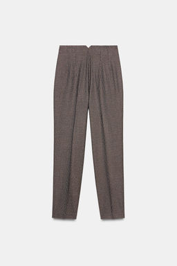 HIGH-WAIST CHECKED TROUSERS - Zara фото 18