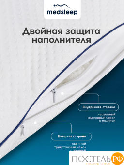 Подушка анатомическая MEDSLEEP ЛИМЕРИК плстр/хл/пенополиуретан  фото 7