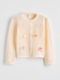 K?z ?ocuk Fiyonk Nak??l? Triko H?rka