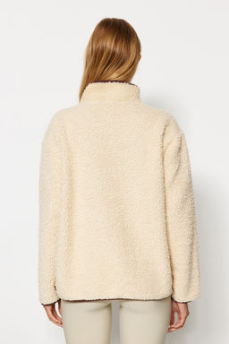 Ekru Pelus Orme Spor Sweatshirt THMAW23SW00021