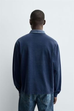 CONTRAST COLLAR POLO SWEATSHIRT - Zara фото 3