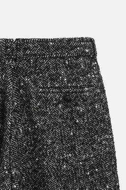 HERRINGBONE WIDE-LEG TROUSERS - Zara фото 9