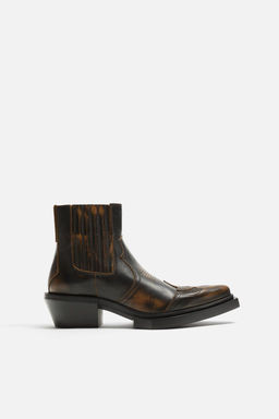 LEATHER COWBOY BOOTS - Zara фото 5