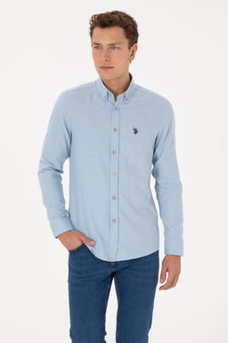 Erkek A__k Mavi Uzun Kollu Basic G_mlek