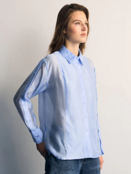 Рубашка оверсайз с декоративными пуговицами / Zarina  фото 5