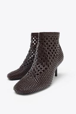 BRAIDED HEELED ANKLE BOOTS - Zara фото 10
