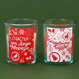 Набор свечей ароматических в стакане Новый год: Счастья от Деда Мороза, 2 шт., корица и апельсин - Сима-ленд фото 3