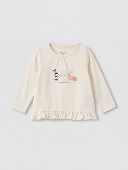 Bask?l? K?z Bebek Bluz ve Tayt