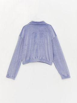 Polo Yaka Basic Uzun Kollu Kadife K?z ?ocuk Sweatshirt ve Tayt - Waikiki фото 3