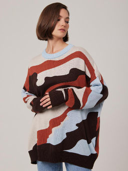 Джемпер женский 1231153007 beige/brown/l.blue - Eleganzza фото 3