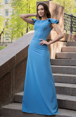 Элегантное платье светло-васильковый