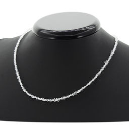 Алмаз херкимерский кристаллы 3 мм, "Герда", бусы 40...45см