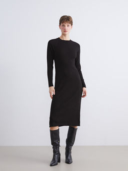 Bisiklet Yaka Triko Elbise