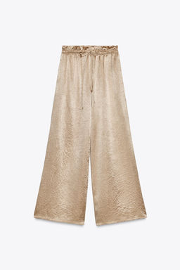 ZW COLLECTION WIDE-LEG SATIN TROUSERS - Zara фото 4