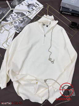 Свободный оверсайз свитер поло с молнией - Bruno фото 6