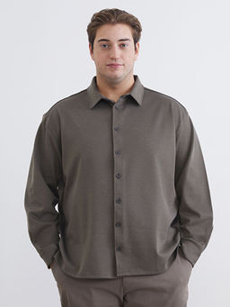 B?y?k Beden Regular Fit Uzun Kollu Erkek G?mlek