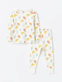 Bisiklet Yaka Uzun Kollu Bask?l? Erkek Bebek Pijama Tak?m?