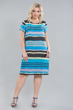 Платье 1147 цветная полоска