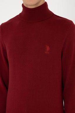 Erkek Slim Fit Bo_azl_ Yaka Bo_azl_ Basic Kazak - U.s. polo assn фото 7
