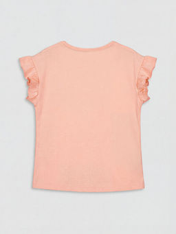 Bisiklet Yaka Bask?l? K?z ?ocuk F?rf?rl? Ti??rt