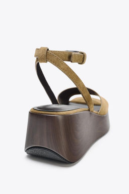 SPLIT SUEDE PLATFORM SANDALS - Zara фото 6
