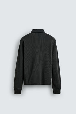 POLO ESTRUCTURA WAFFLE CUELLO COMBINADO / Gris antracita - Zara фото 8