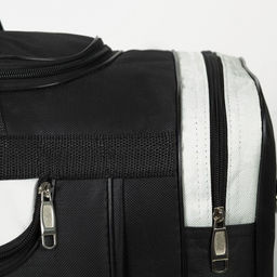 Сумка дорожная, 3 отдела на молниях, наружный карман, длинный ремень, цвет чёрный - Simaland фото 5