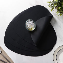 Набор салфеток сервировочных на стол Доляна Тэм, 4435 см, 4 шт, цвет чёрный